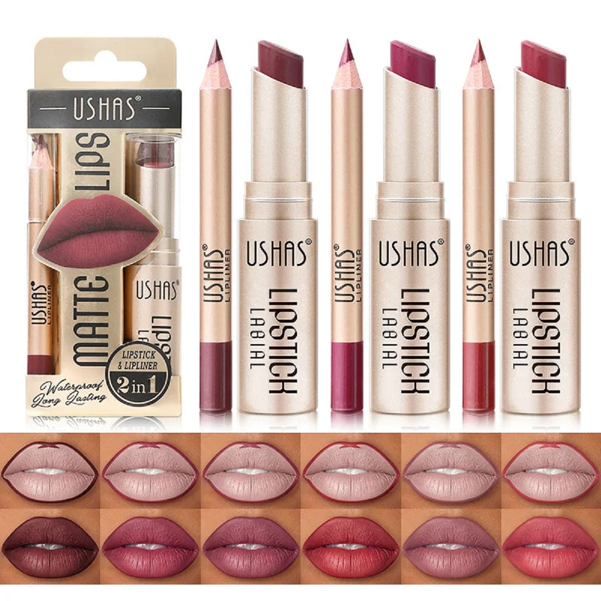 2-in-1 Matte Lipstick And Lip Liner Set