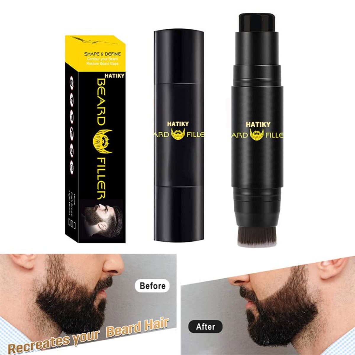 Beard Filler Pen and Brush – Waterproof Beard Moustache Enhancer