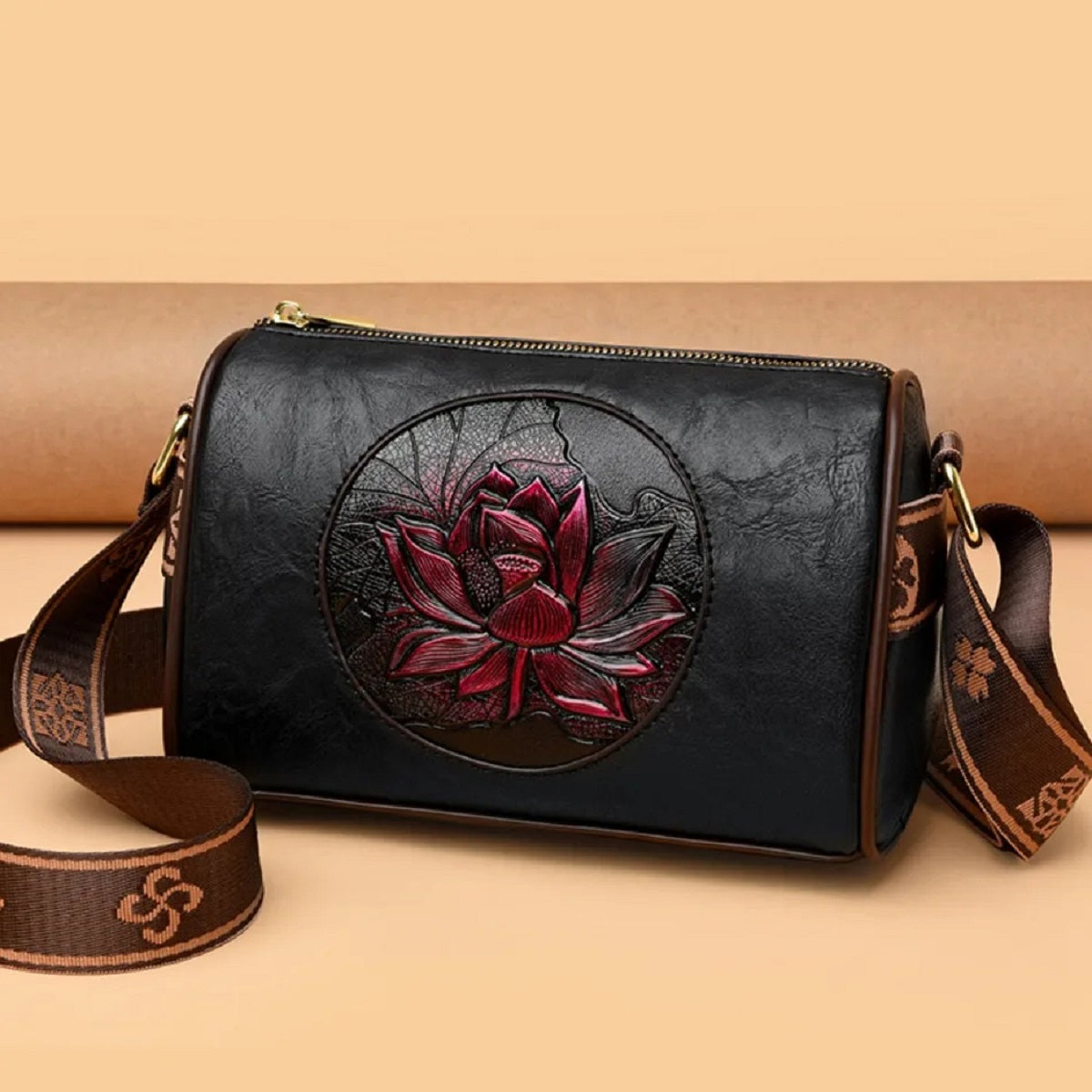 Chic Printed Soft Leather Crossbody Bag for Women