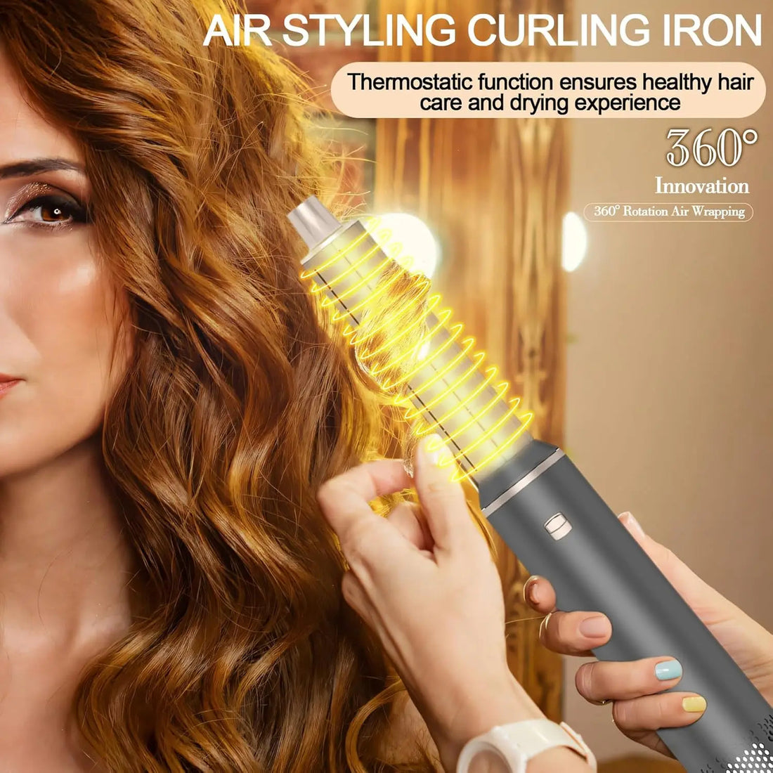 5-in-1 Foldable Hair Dryer – Portable Styling Brush Curler and Straightener