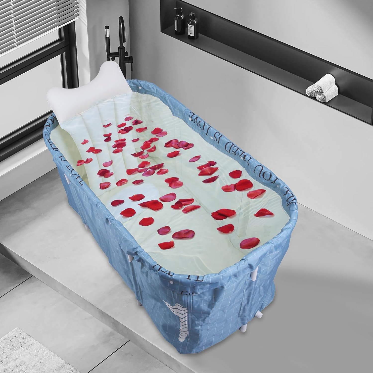 Portable Foldable Bathtub – Adult Standing Soaking Bath Tub