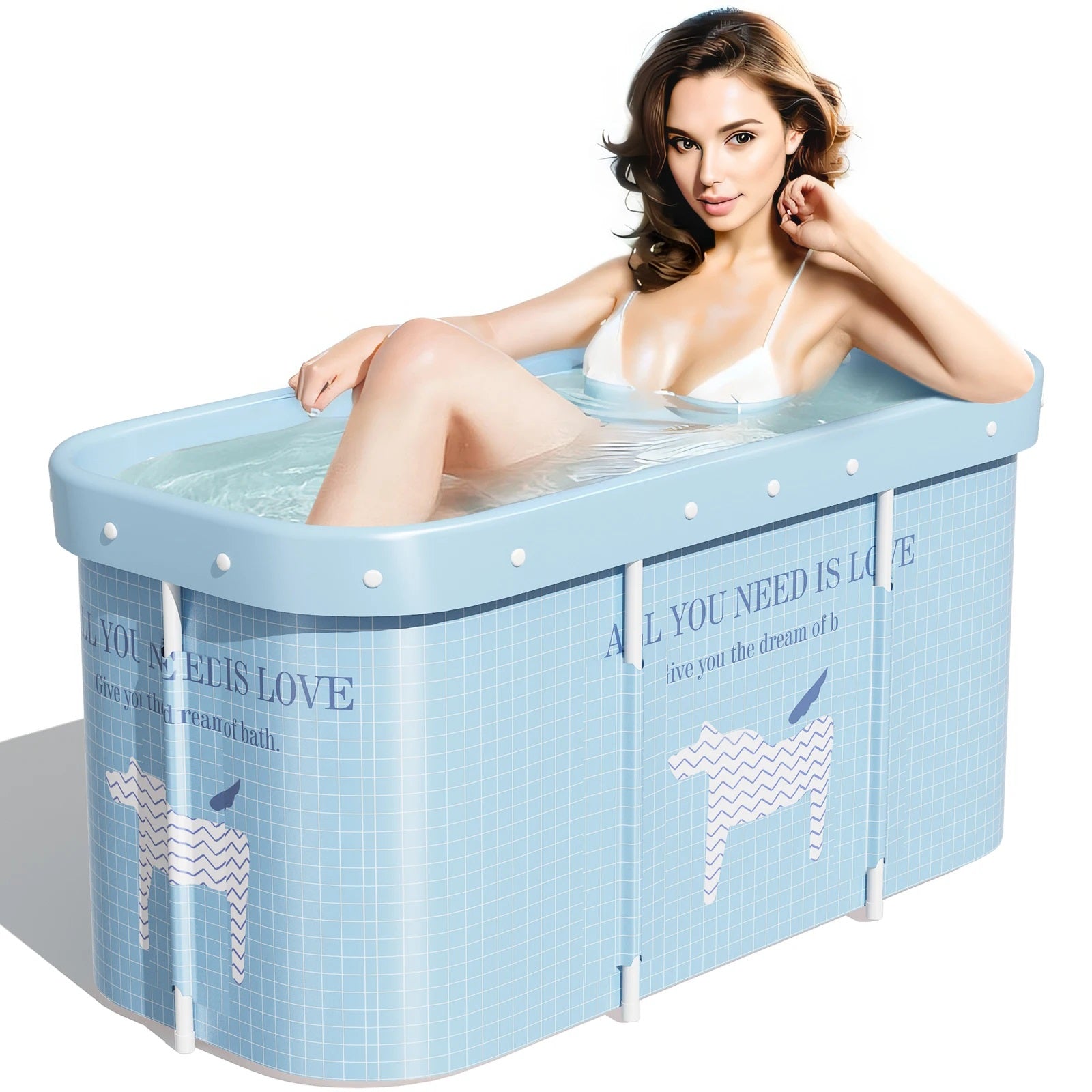 Portable Foldable Bathtub – Adult Standing Soaking Bath Tub
