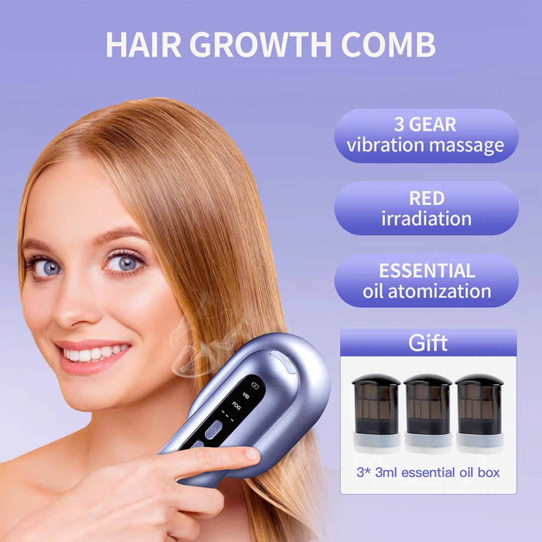 Hair Care Spray Massage Comb – Vibrating Scalp Massager and Oil Applicator Brush
