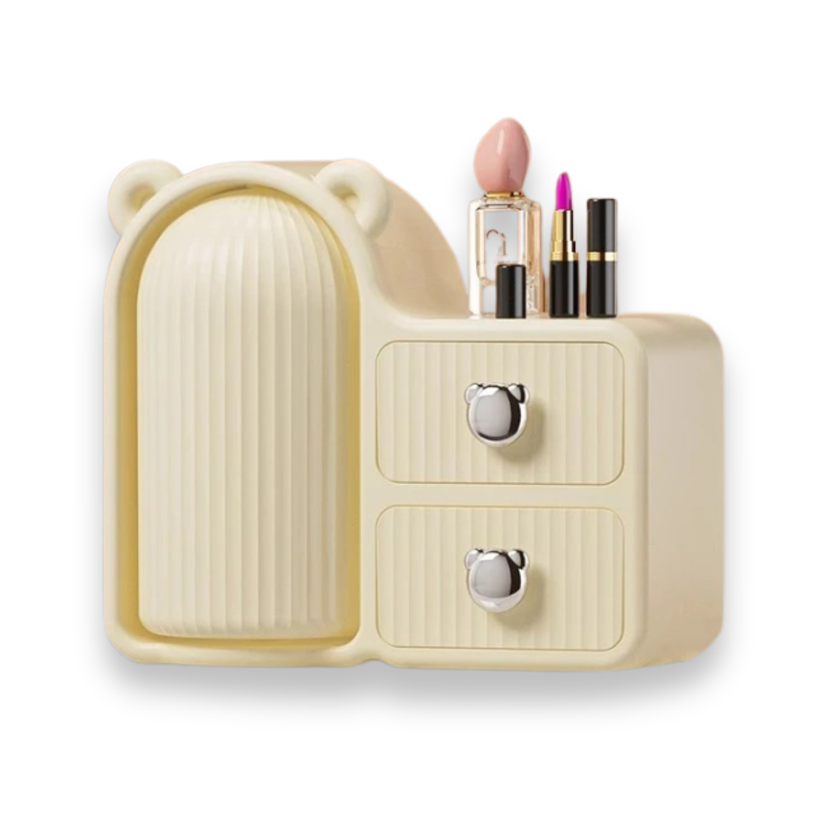 Desktop Storage Organizer – Rotating Makeup Brush Holder and Drawer Box