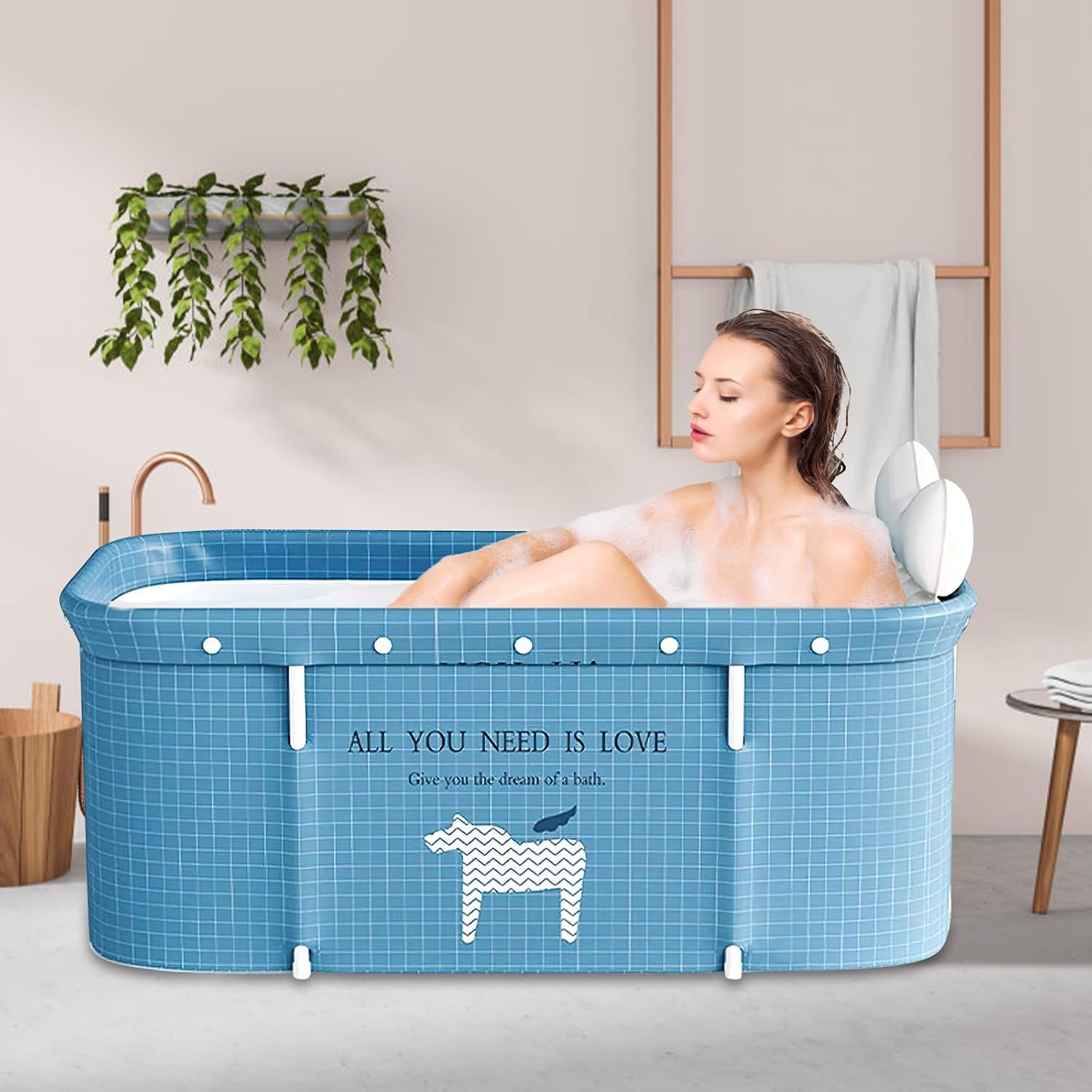 Portable Foldable Bathtub – Adult Standing Soaking Bath Tub