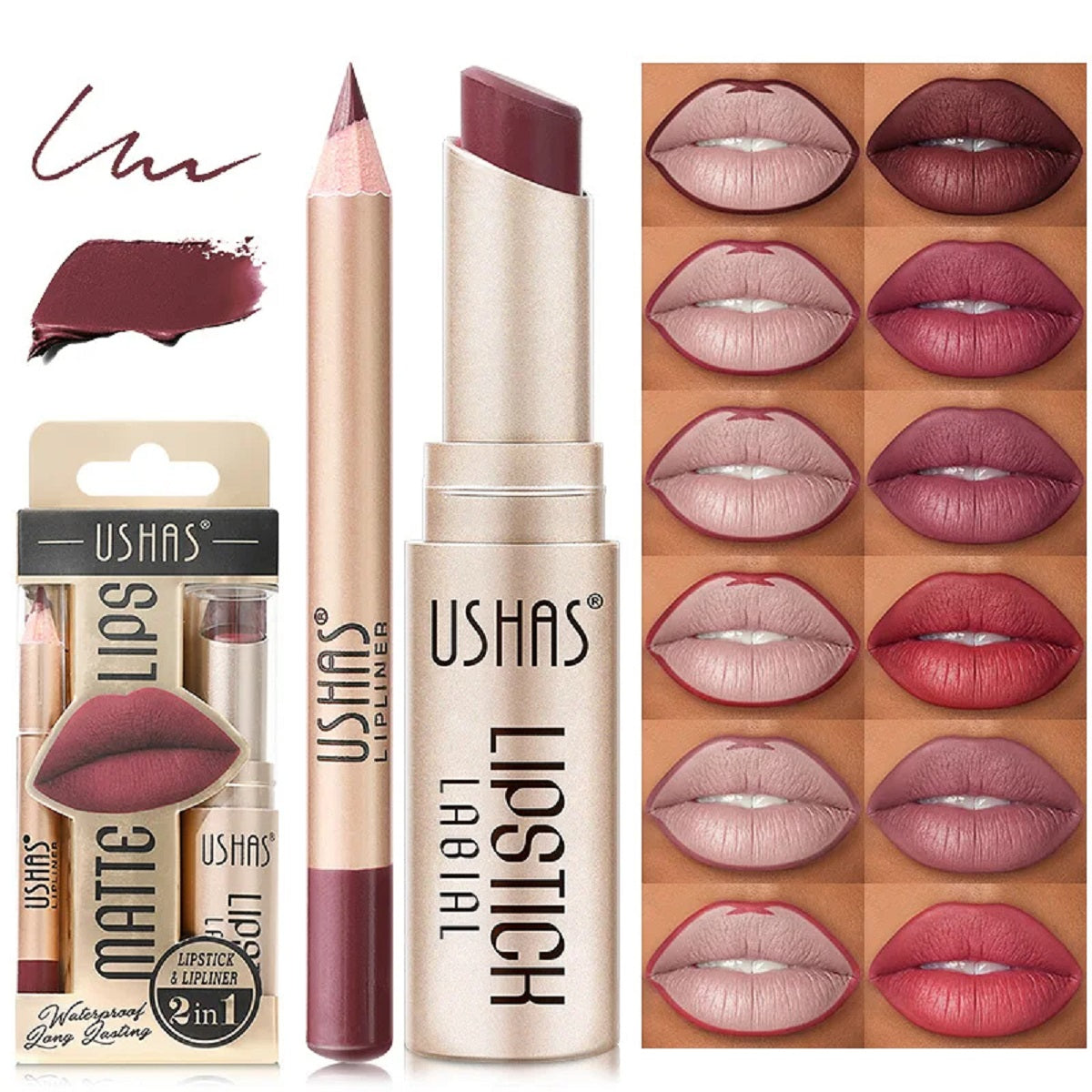 2-in-1 Matte Lipstick And Lip Liner Set