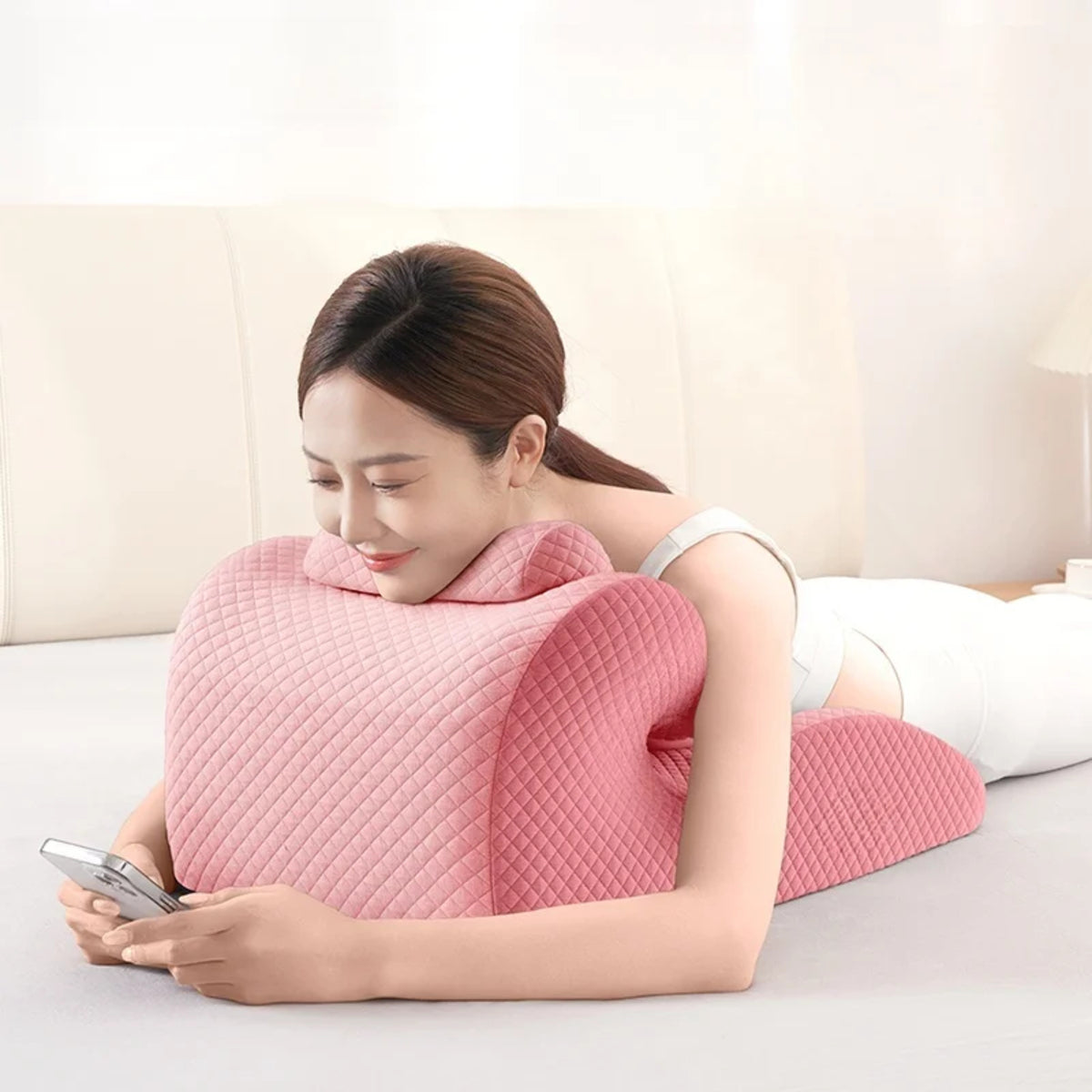 Memory Foam Bed Wedge Pillow – Back And Leg Support Cushion for Sleep Relief