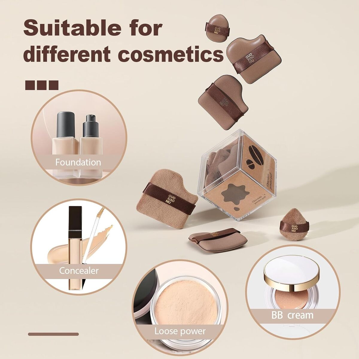 6Pcs Makeup Blender Puff – Foundation And Loose Powder Cosmetic Sponges