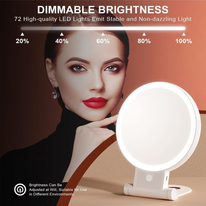 Portable Rechargeable LED Make-Up Mirror – Double-Sided Foldable Desktop