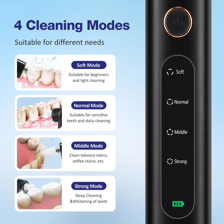 Electric Tooth Polisher Tartar Remover – 5 Replaceable Heads for Plaque and Whitening