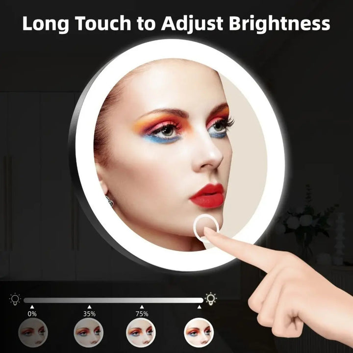 LED Magnifying Make-Up Mirror – 360° Adjustable Suction Cup Foldable