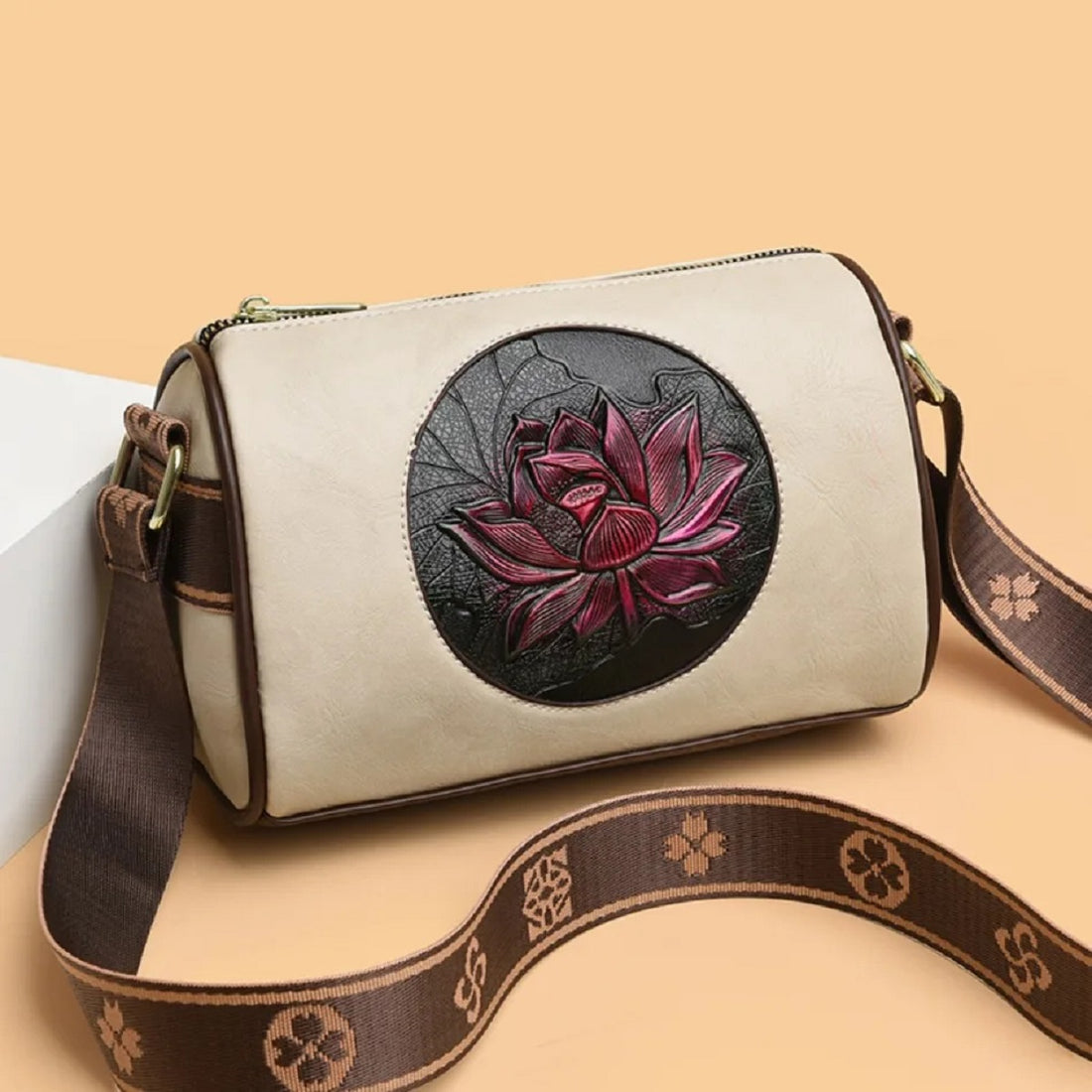 Chic Printed Soft Leather Crossbody Bag for Women
