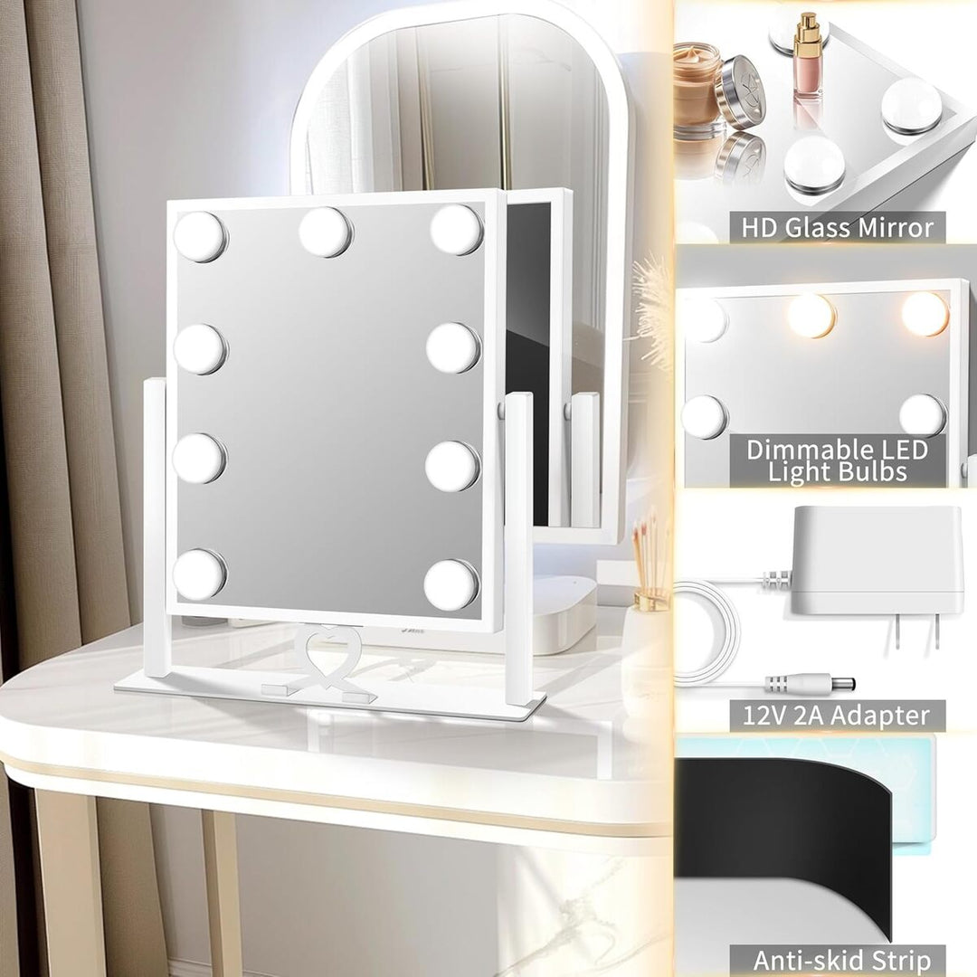 Hollywood Make-Up Mirror with Dimmable LED Bulbs