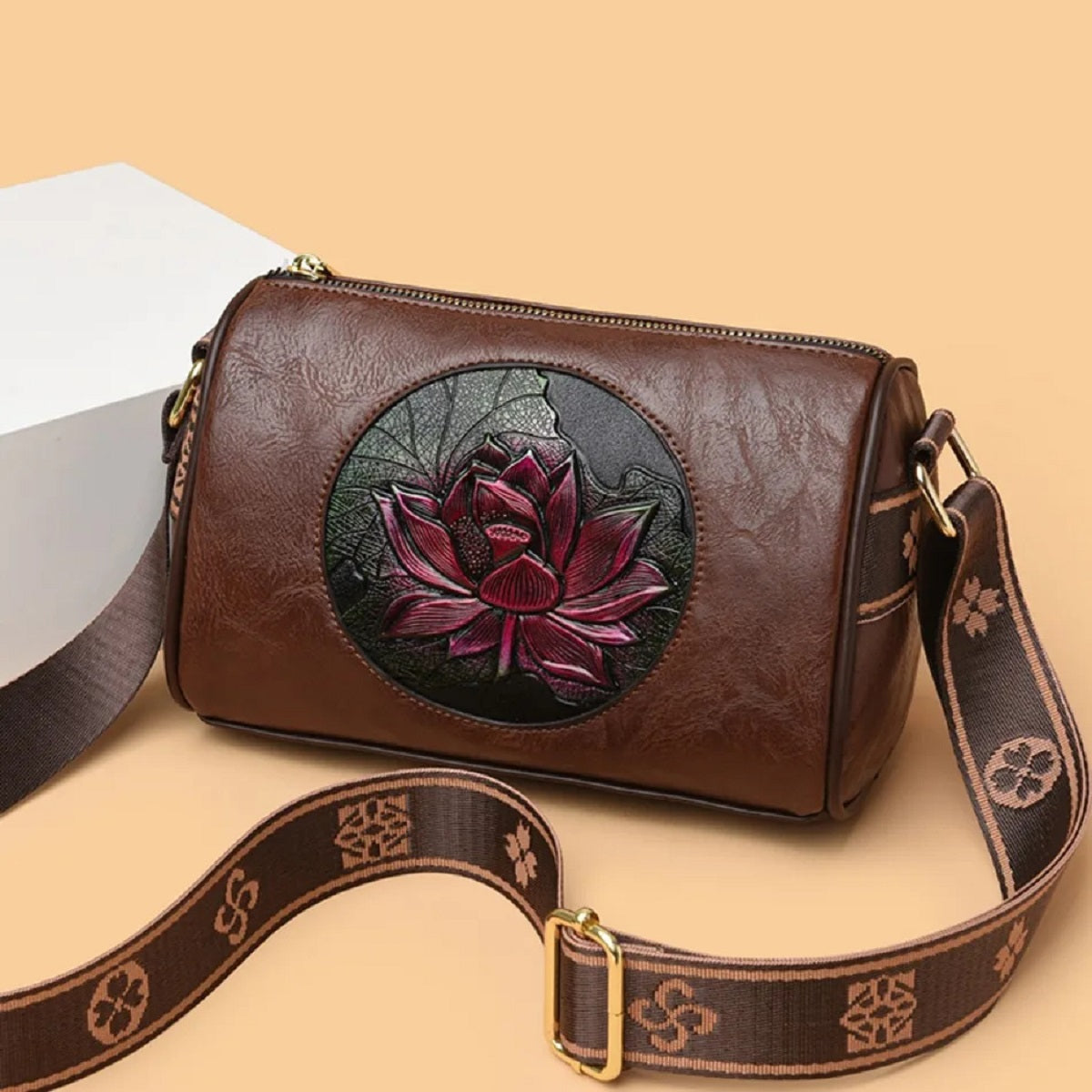 Chic Printed Soft Leather Crossbody Bag for Women