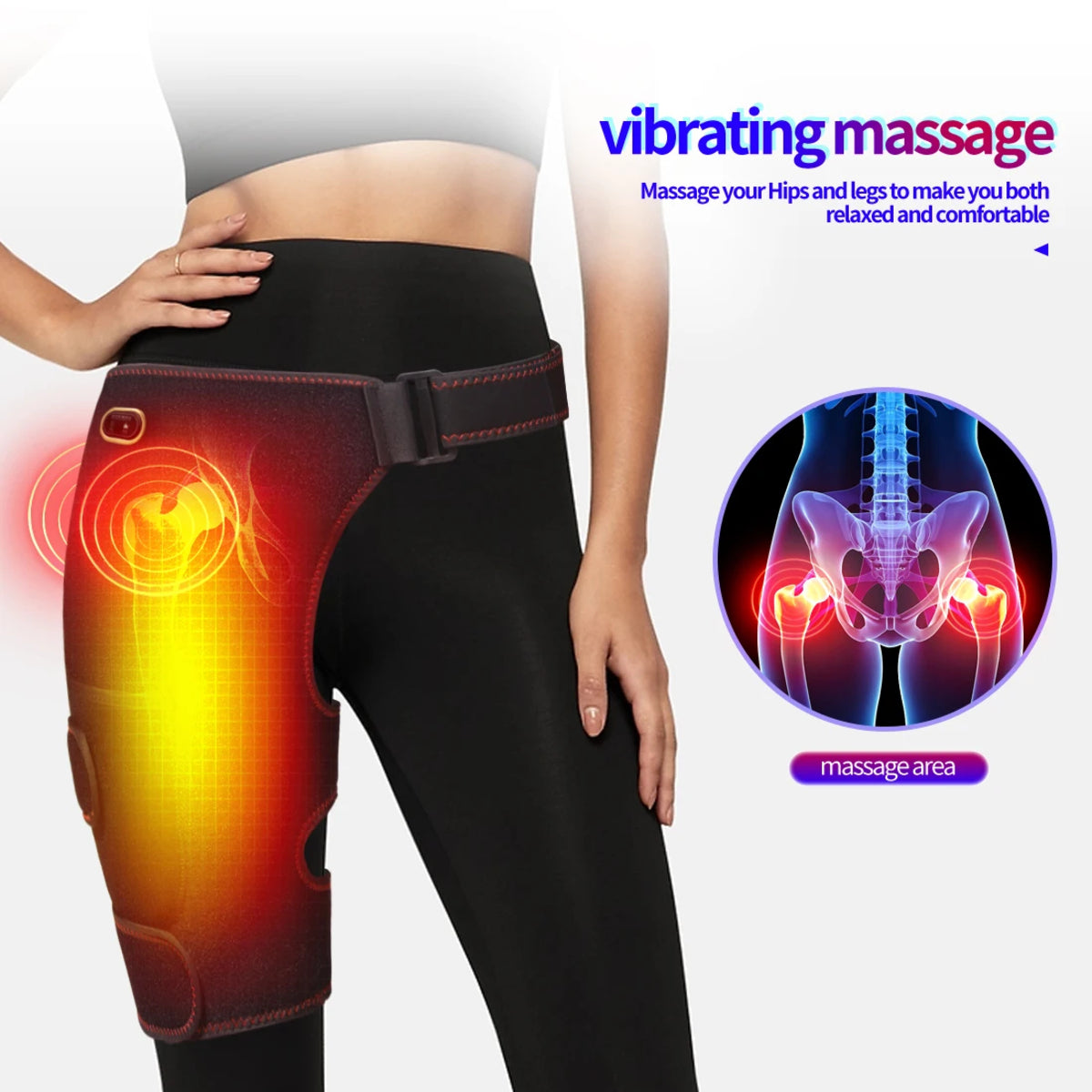 Heated Hip Support Brace – Electric Heat And Massage Pad