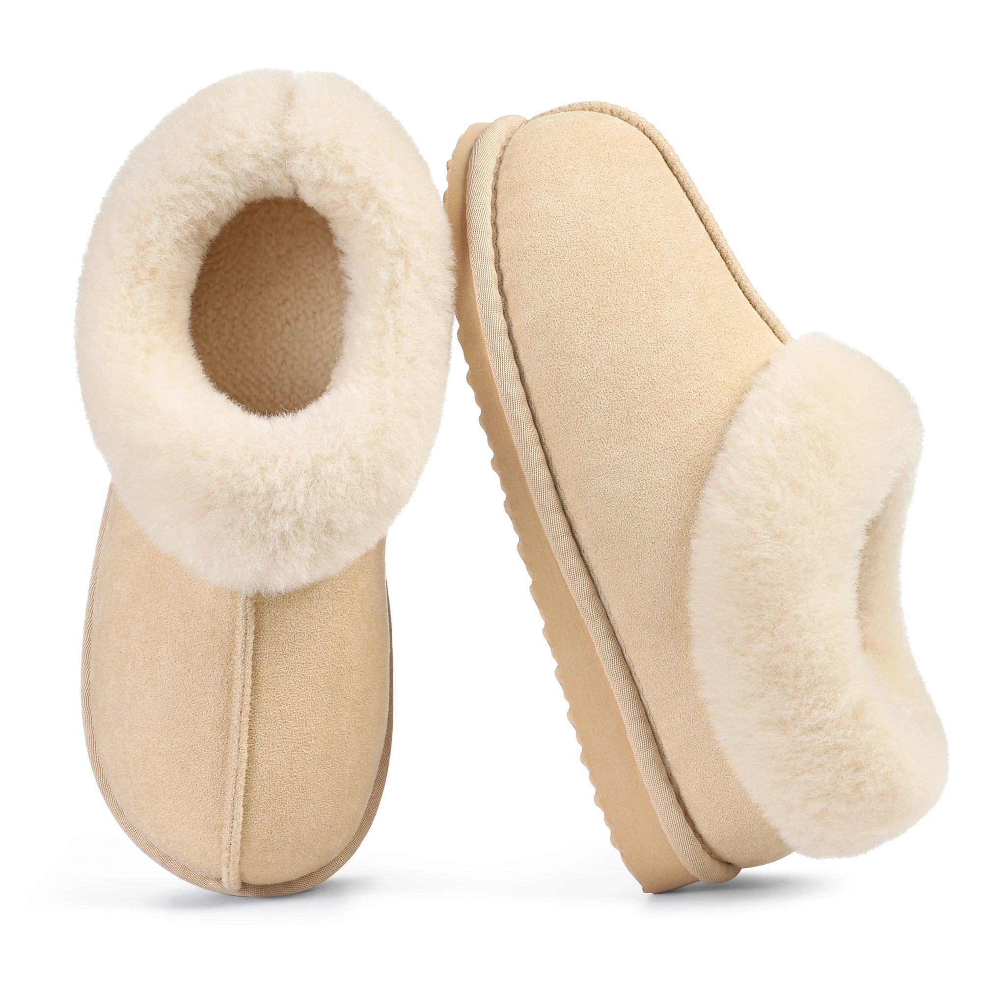 Fuzzy Winter Slippers – Plush Fur Slides for Indoor & Outdoor