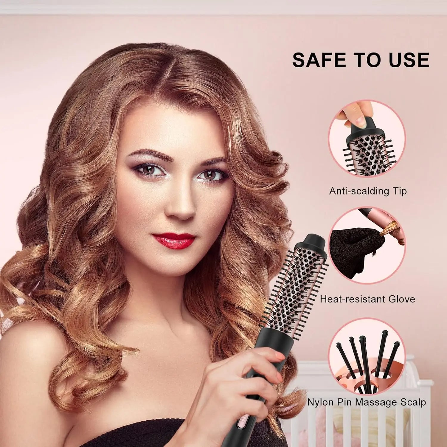 5 in 1 Hair Waver Curling Iron Interchangeable Triple Barrel and Electric Brushes