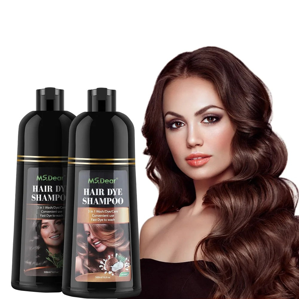 Instant Black Hair Dye Shampoo – Natural Ginseng Hair Colouring 500ml