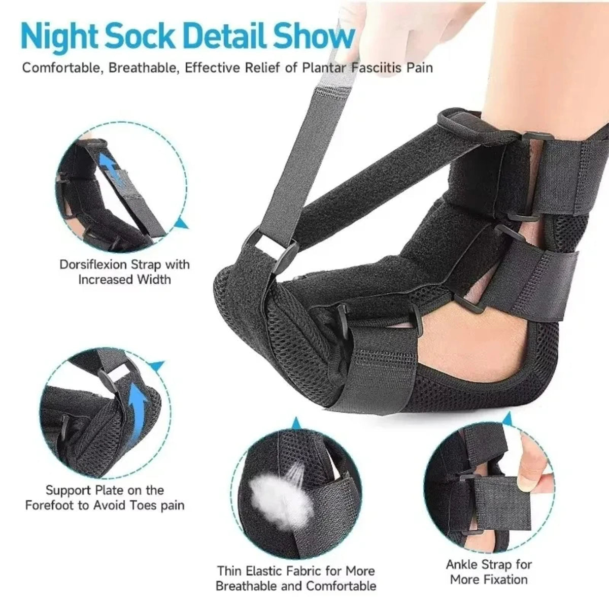 Adjustable Night Foot Splint – Plantar Fasciitis and Achilles Tendon Support