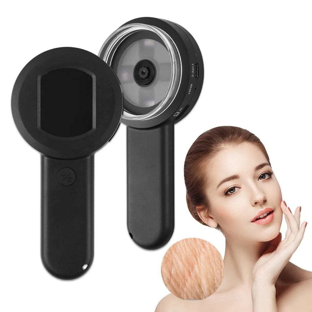 Mini Digital Skin Microscope – Rechargeable Handheld Analyzer with 8 LEDs