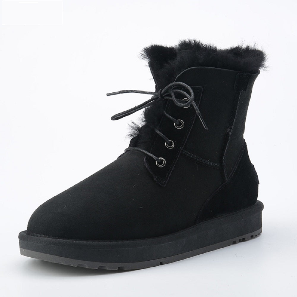 Women's Winter Snow Boots  Suede Leather Warm Shoes