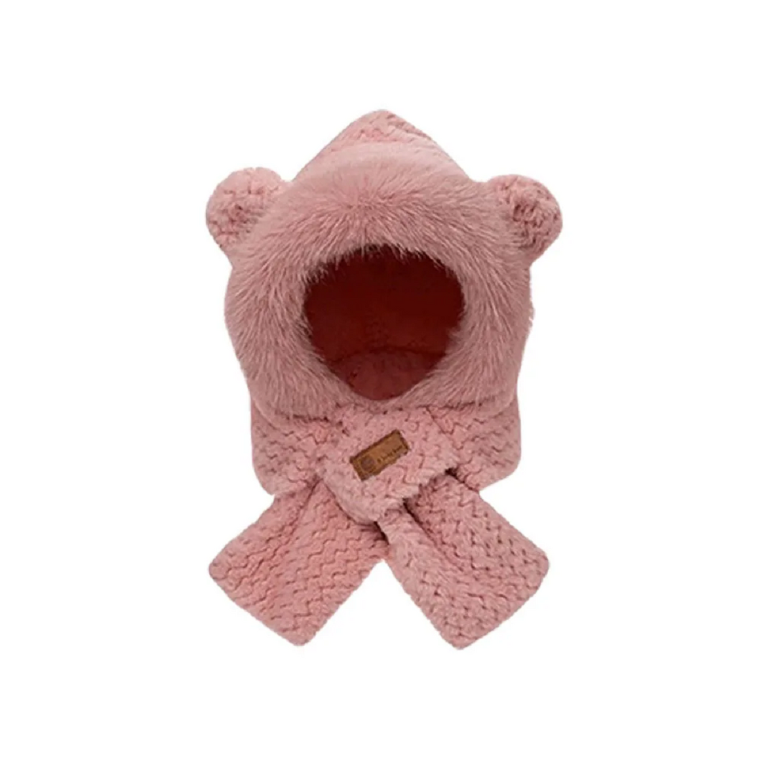 Knitted Fleece Cross Scarves  Ear And Neck Protection Hat Scarf Set
