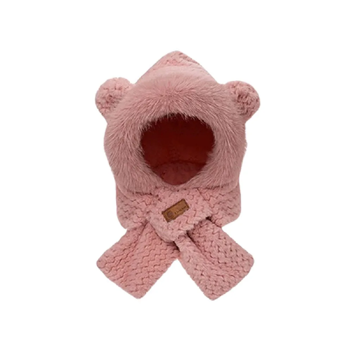 Knitted Fleece Cross Scarves  Ear And Neck Protection Hat Scarf Set
