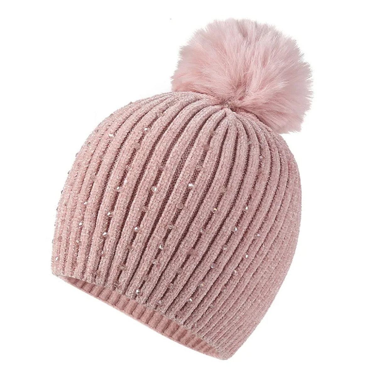 Women's Winter Beanie Hat with Pearls Beanies Cap