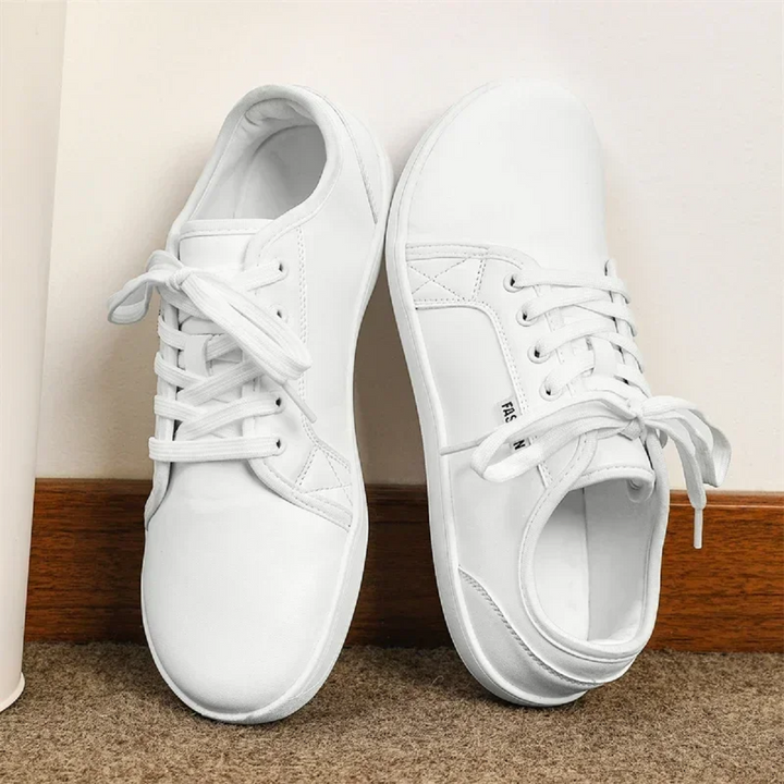 Wide Toe Barefoot Shoes Casual Leather Sneakers