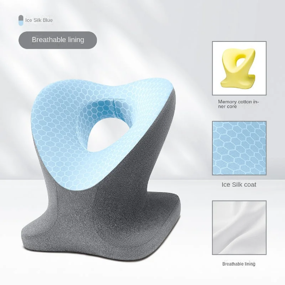 Memory Foam Nap Headrest Neck Support Office Pillow