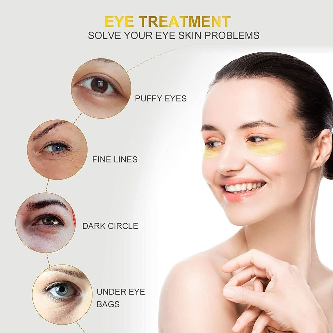 240-Pc Crystal Collagen Under Eye Patches with Gold Hyaluronic Acid