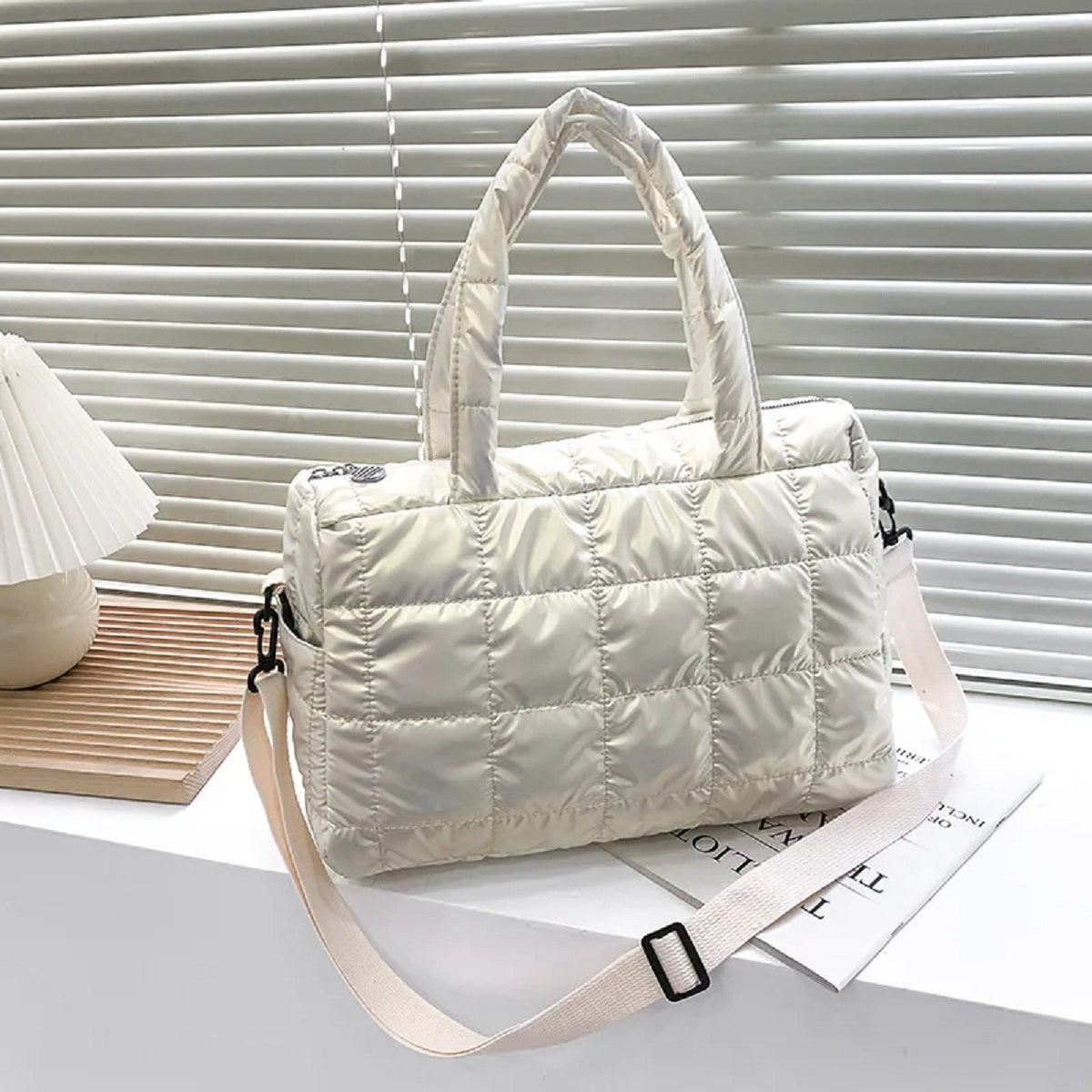 Luxury Space Padded Cotton Handbag Big Capacity Shoulder Bag