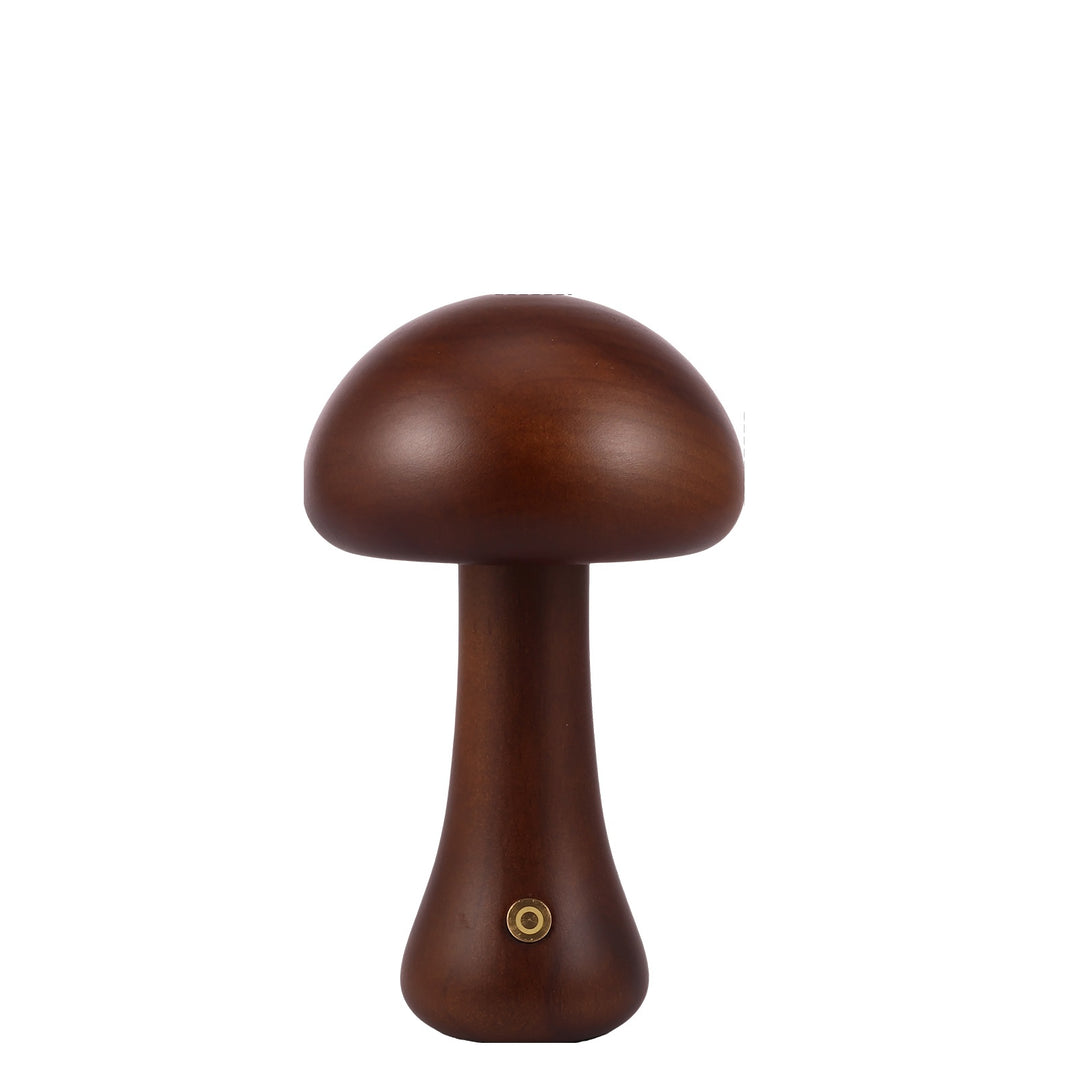 Led Wooden Cute Mushroom Table Lamp