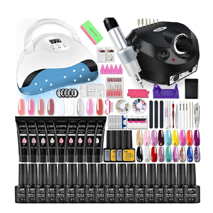 Professional Gel Nail Polish Kit – UV/LED Nail Dryer and Electric Nail Drill Set