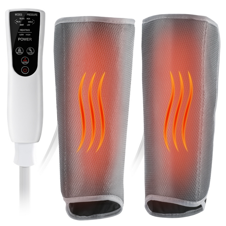 Leg massager pair wireless air compression heating wrapped