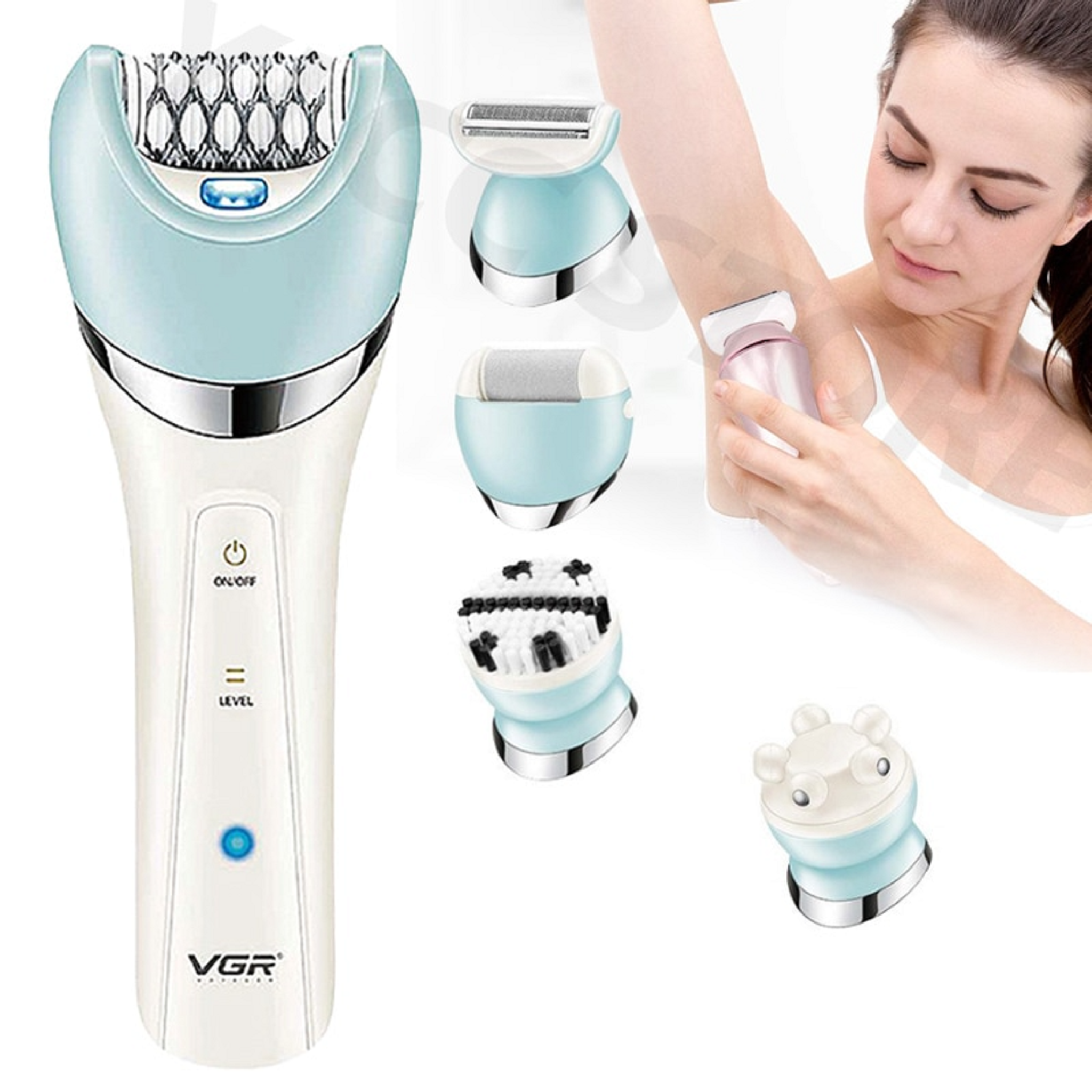 5 in 1 electric epilator shaver leg body facial hair