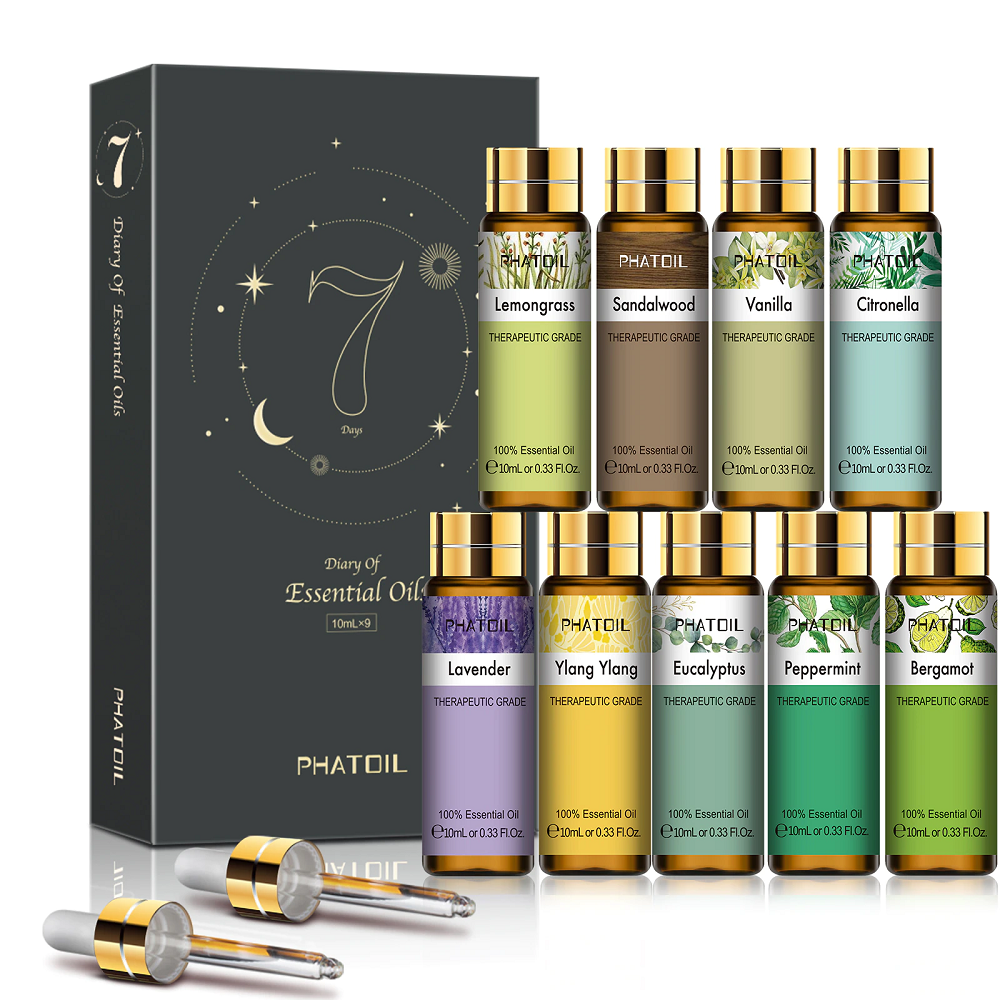 9pcs Diffuser Aroma Oil Pure Natural Essential Oils Gift Set