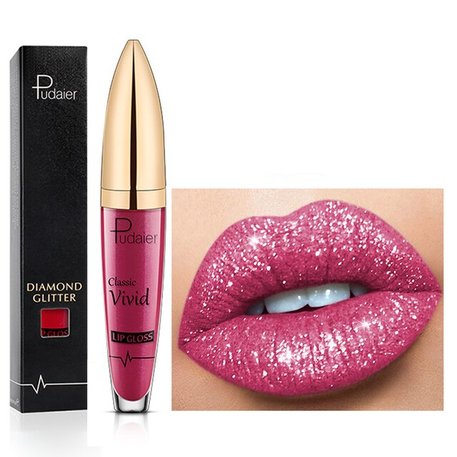 Diamond Lip Gloss Waterproof Long Lasting Glitter Lipstick