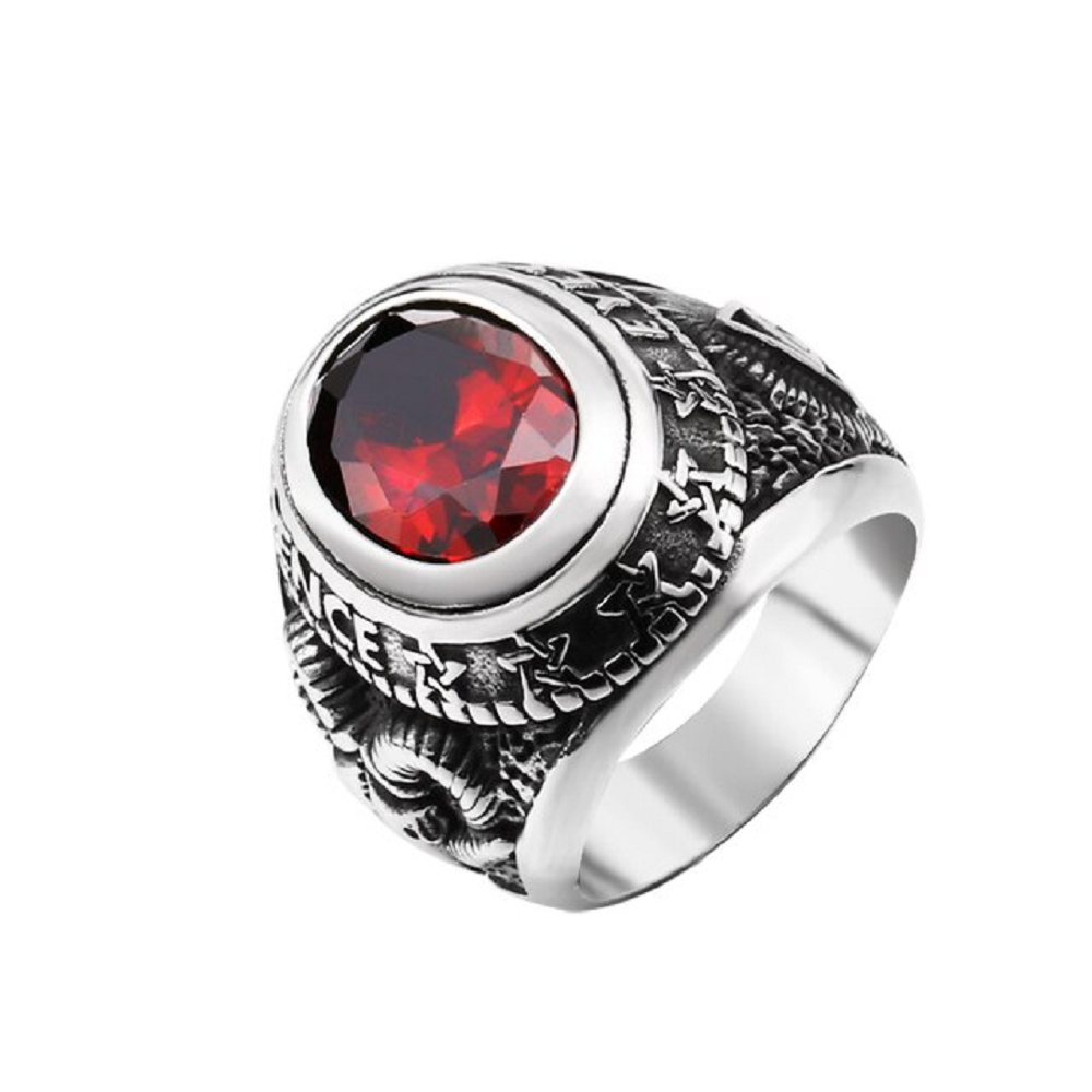 Stainless steel black stone ring stunning