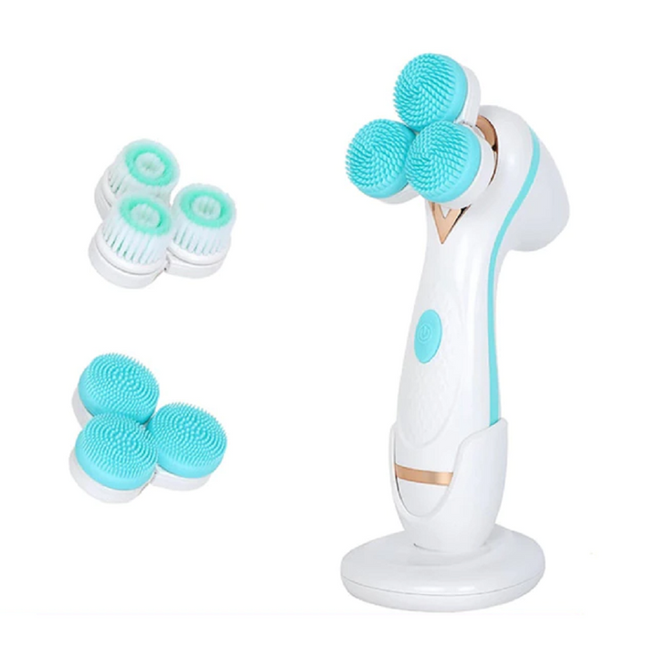 Electric facial cleansing brush and spa massager