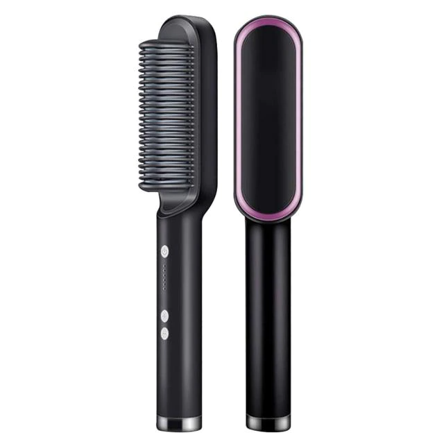 2 In 1 anti-scald iron straightening brush iciCosmetic