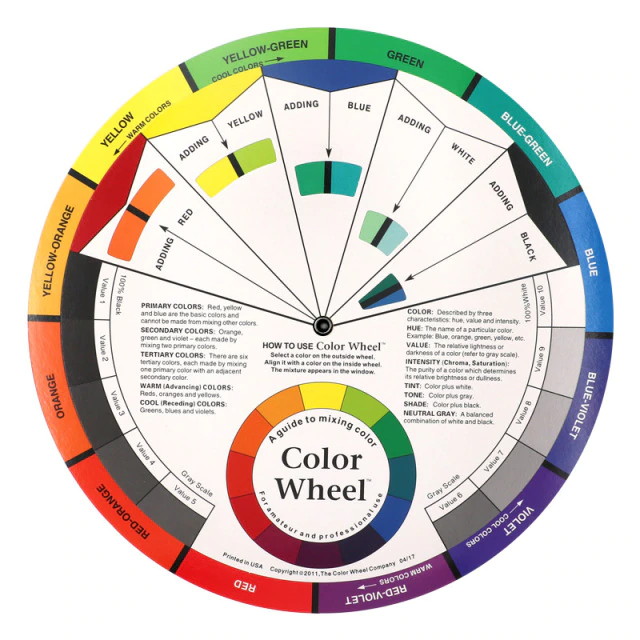 Color card Wheel Mixing Guide For Tattoo Nail Pigment