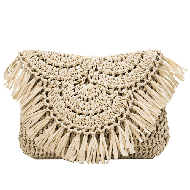 Straw Women Handmade Rattan Woven Handbags Crossbody Bags Clutch