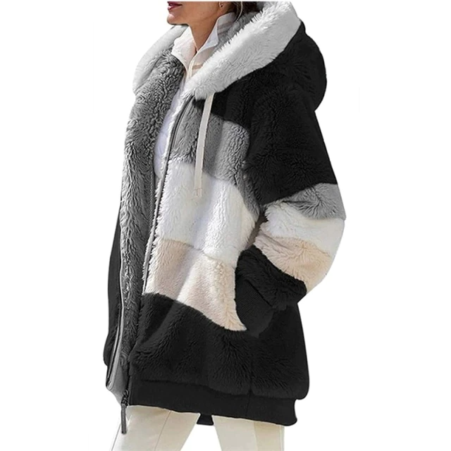 Women's fleece sweatshirt warm fuzzy zip up hoodie iciCosmetic™