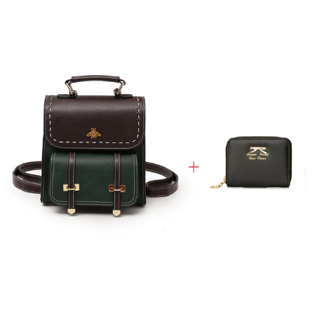 Little Bee Vintage Faux-Leather Backpack iciCosmetic