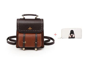 Little Bee Vintage Faux-Leather Backpack iciCosmetic