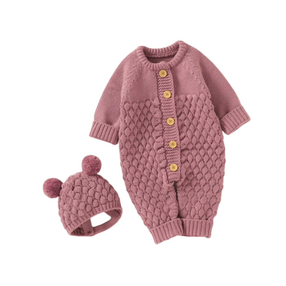 Baby knitted rompers caps clothes sets