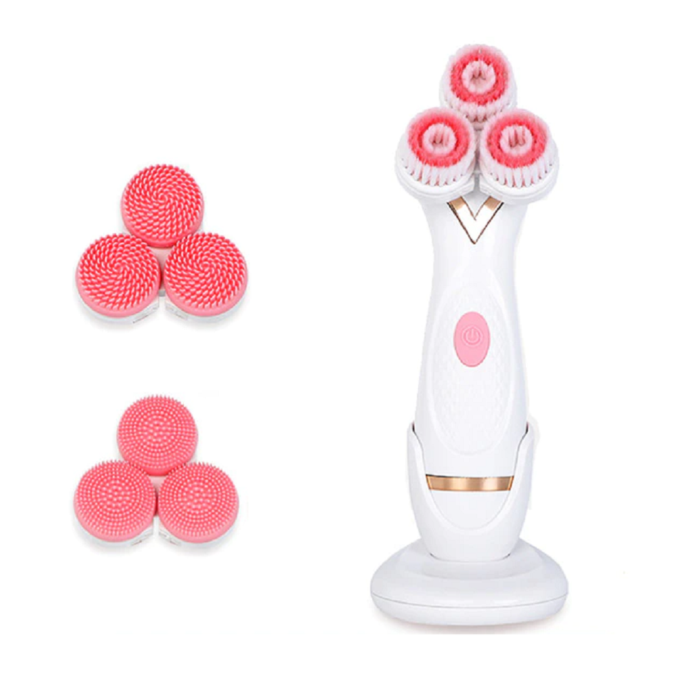 Electric facial cleansing brush and spa massager