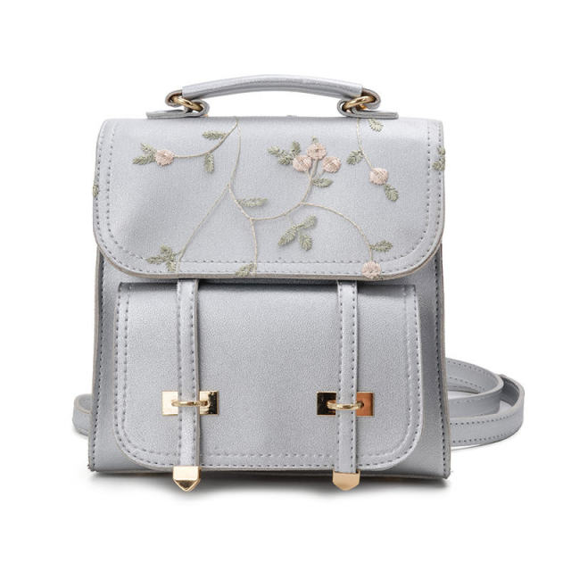 Women Bag Backpack Floral Embroidery Design