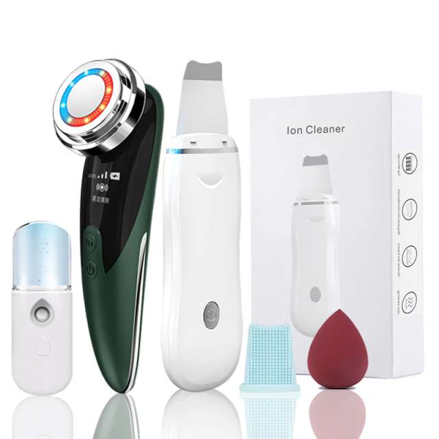 Ultrasonic Skin Scrubber Deep Face Cleaning Device Kit